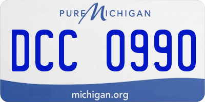 MI license plate DCC0990