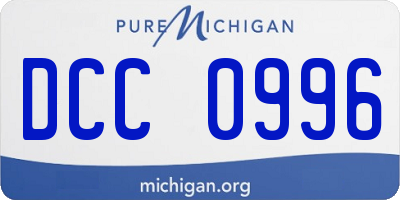 MI license plate DCC0996