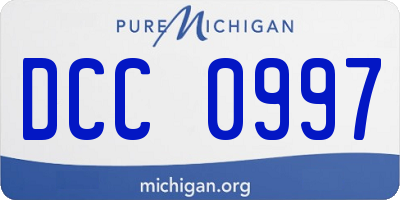 MI license plate DCC0997