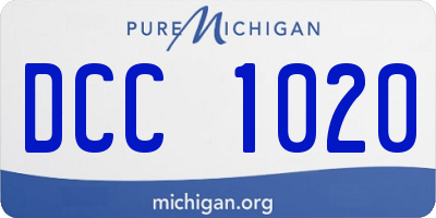 MI license plate DCC1020