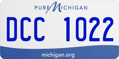MI license plate DCC1022