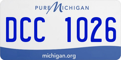 MI license plate DCC1026