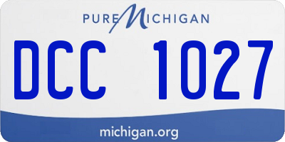 MI license plate DCC1027