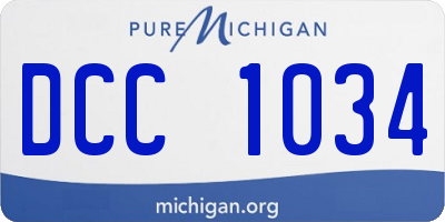 MI license plate DCC1034