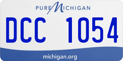 MI license plate DCC1054