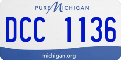 MI license plate DCC1136
