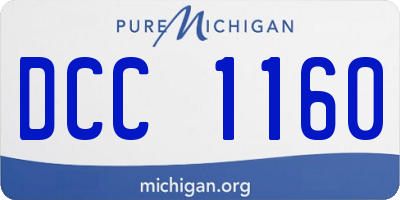 MI license plate DCC1160