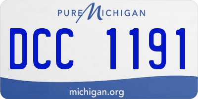 MI license plate DCC1191