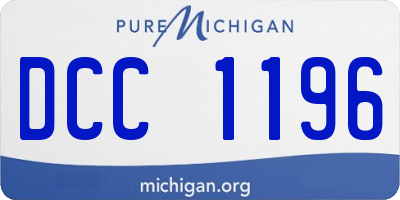 MI license plate DCC1196