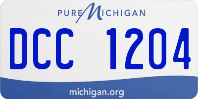 MI license plate DCC1204