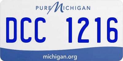 MI license plate DCC1216