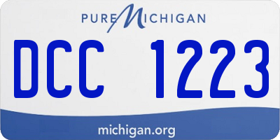 MI license plate DCC1223