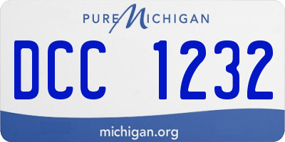 MI license plate DCC1232