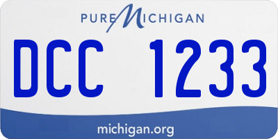 MI license plate DCC1233