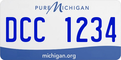 MI license plate DCC1234