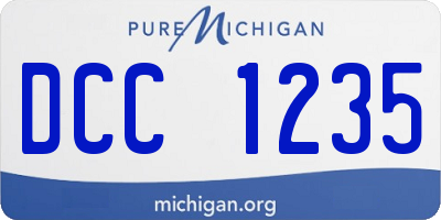 MI license plate DCC1235