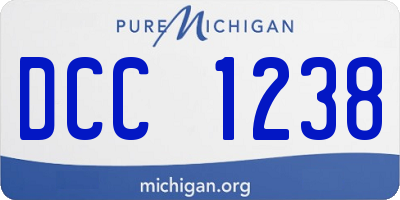 MI license plate DCC1238