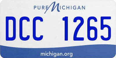 MI license plate DCC1265