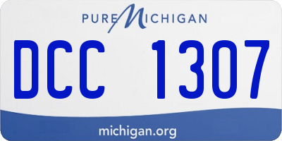 MI license plate DCC1307