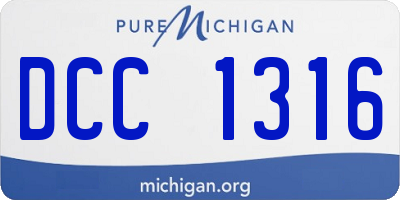 MI license plate DCC1316