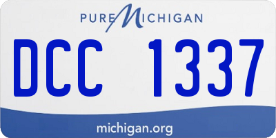MI license plate DCC1337