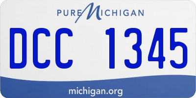MI license plate DCC1345