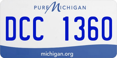 MI license plate DCC1360