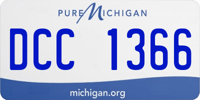 MI license plate DCC1366