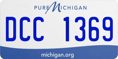 MI license plate DCC1369
