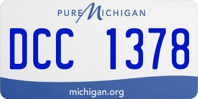 MI license plate DCC1378