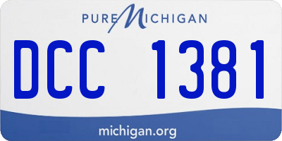 MI license plate DCC1381