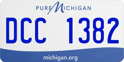 MI license plate DCC1382
