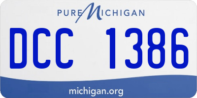 MI license plate DCC1386