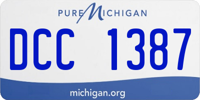 MI license plate DCC1387