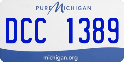 MI license plate DCC1389