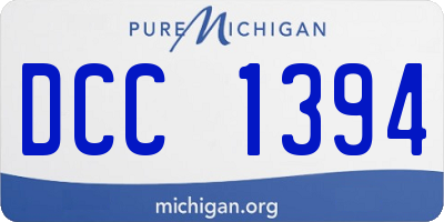 MI license plate DCC1394