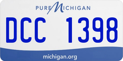 MI license plate DCC1398