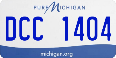 MI license plate DCC1404