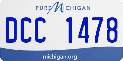 MI license plate DCC1478