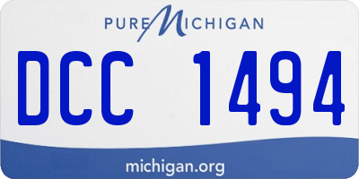 MI license plate DCC1494