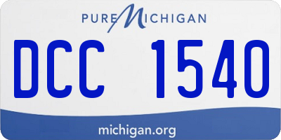 MI license plate DCC1540