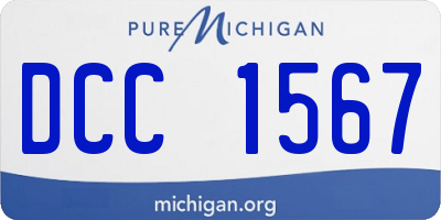 MI license plate DCC1567