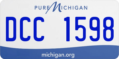 MI license plate DCC1598