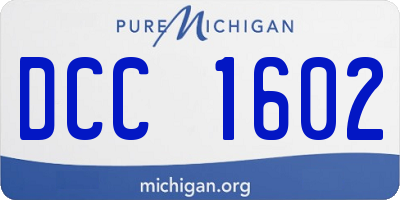 MI license plate DCC1602