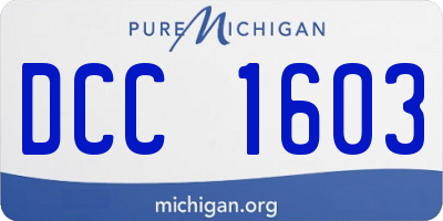 MI license plate DCC1603