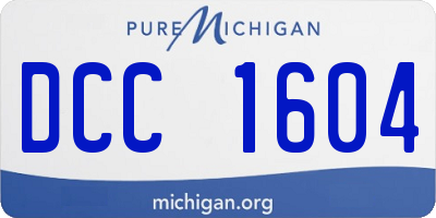 MI license plate DCC1604