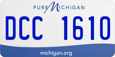 MI license plate DCC1610