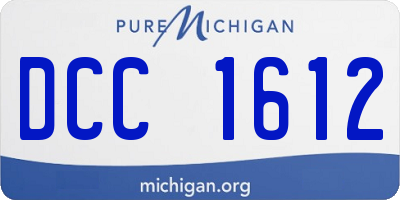 MI license plate DCC1612