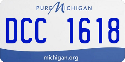 MI license plate DCC1618