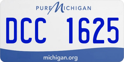 MI license plate DCC1625